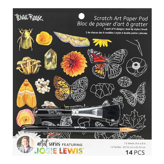 Brea Reese&#x2122; Josie Lewis Artist Series Insect Scratch Art Paper Pad